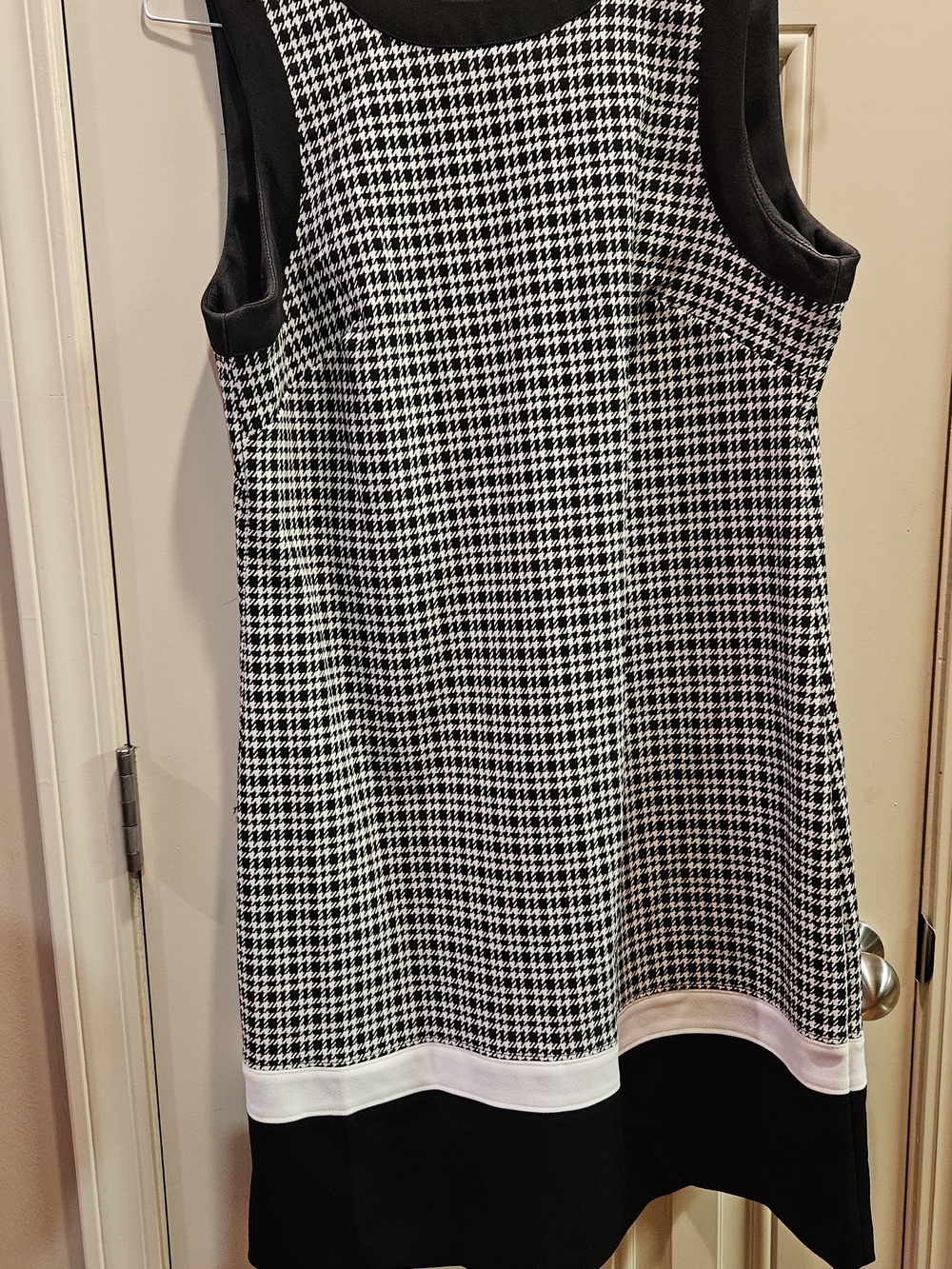 Tommy Hilfiger Black and White Houndstooth Sleeveless Tunic
